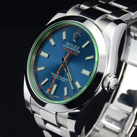 pre owned rolex oyster perpetual blue milgauss|Rolex Milgauss 116400gv price.